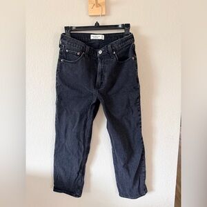 Abercrombie & Fitch Black 6s petite Ankle Straight Ultra High Rise Jeans